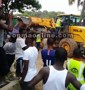 Read more about the article OKAIKWEI NORTH MUNICIPAL ASSEMBLY PULLED DOWN STRUCTURES AT ALOGBOSHIE